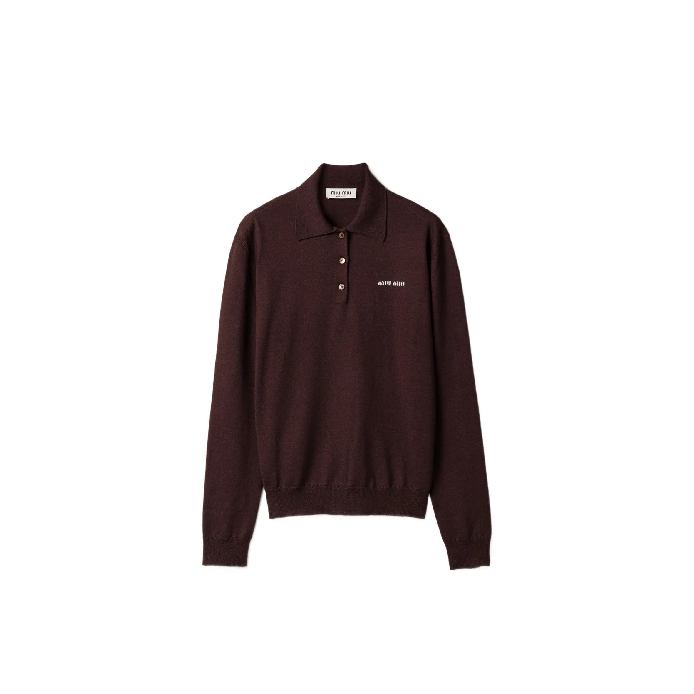 MIU MIU WOOL KNIT POLO SHIRT MML934